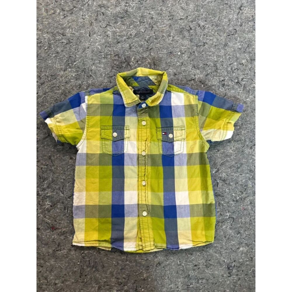 Tommy Hilfiger Boys Plaid Button-Up Shirt – Size 3T